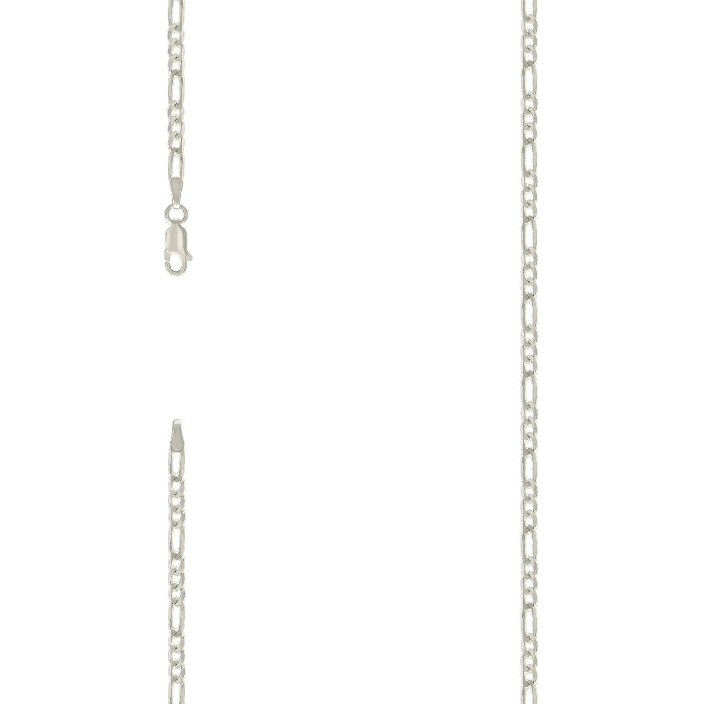 Sterling Silver Solid Classic Figaro Silver Plated