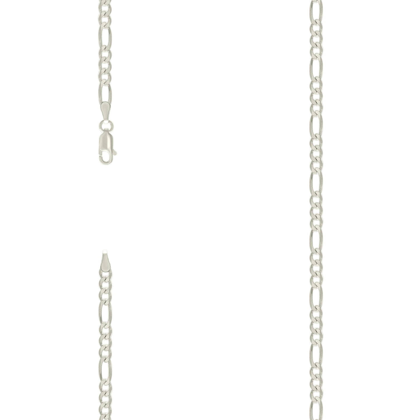 Sterling Silver Solid Classic Figaro Silver Plated