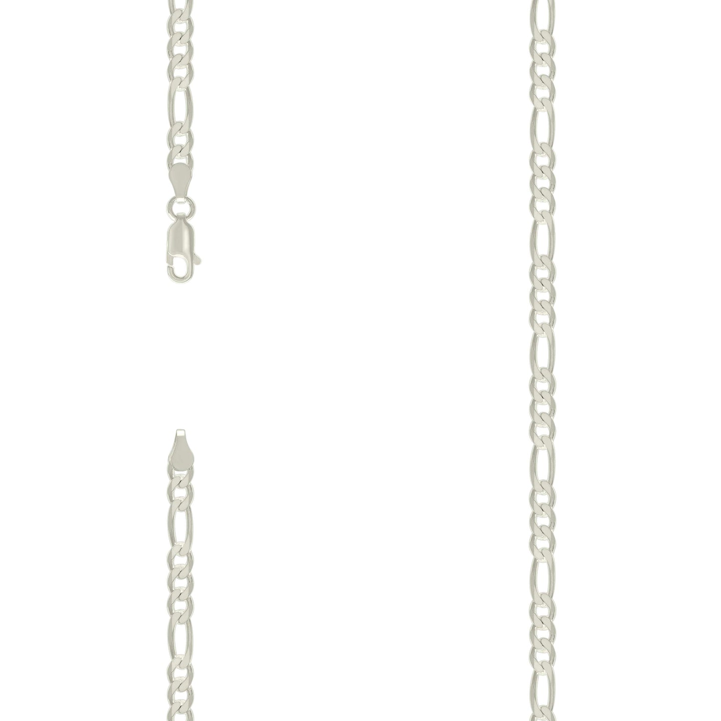 Sterling Silver Solid Classic Figaro Silver Plated