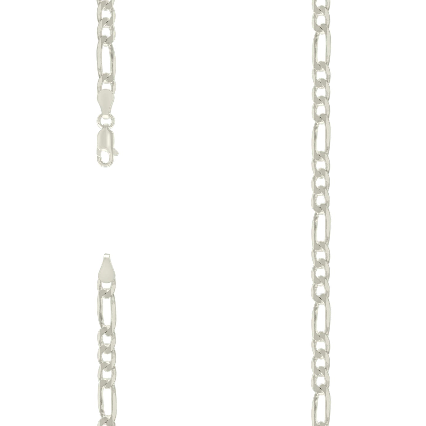Sterling Silver Solid Classic Figaro Silver Plated