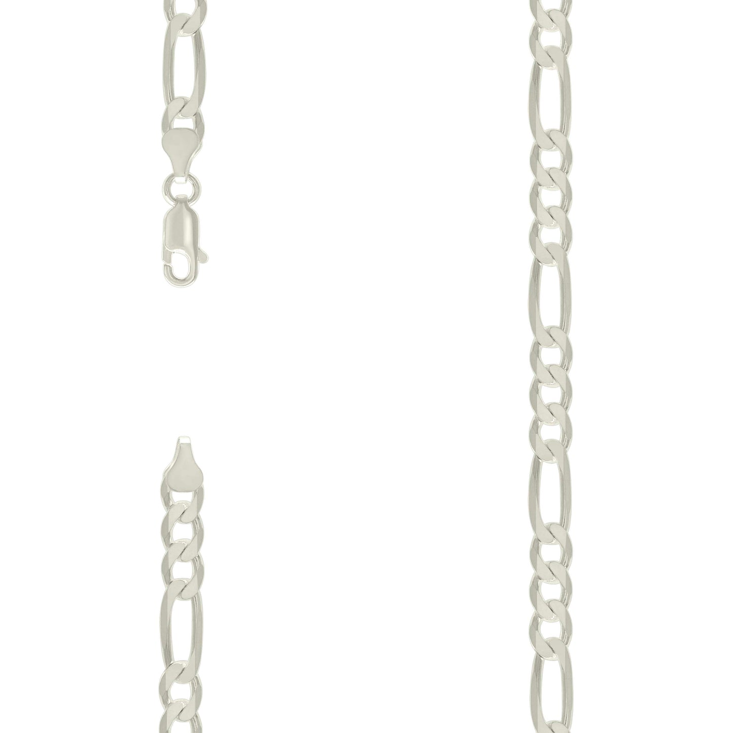 Sterling Silver Solid Classic Figaro Silver Plated