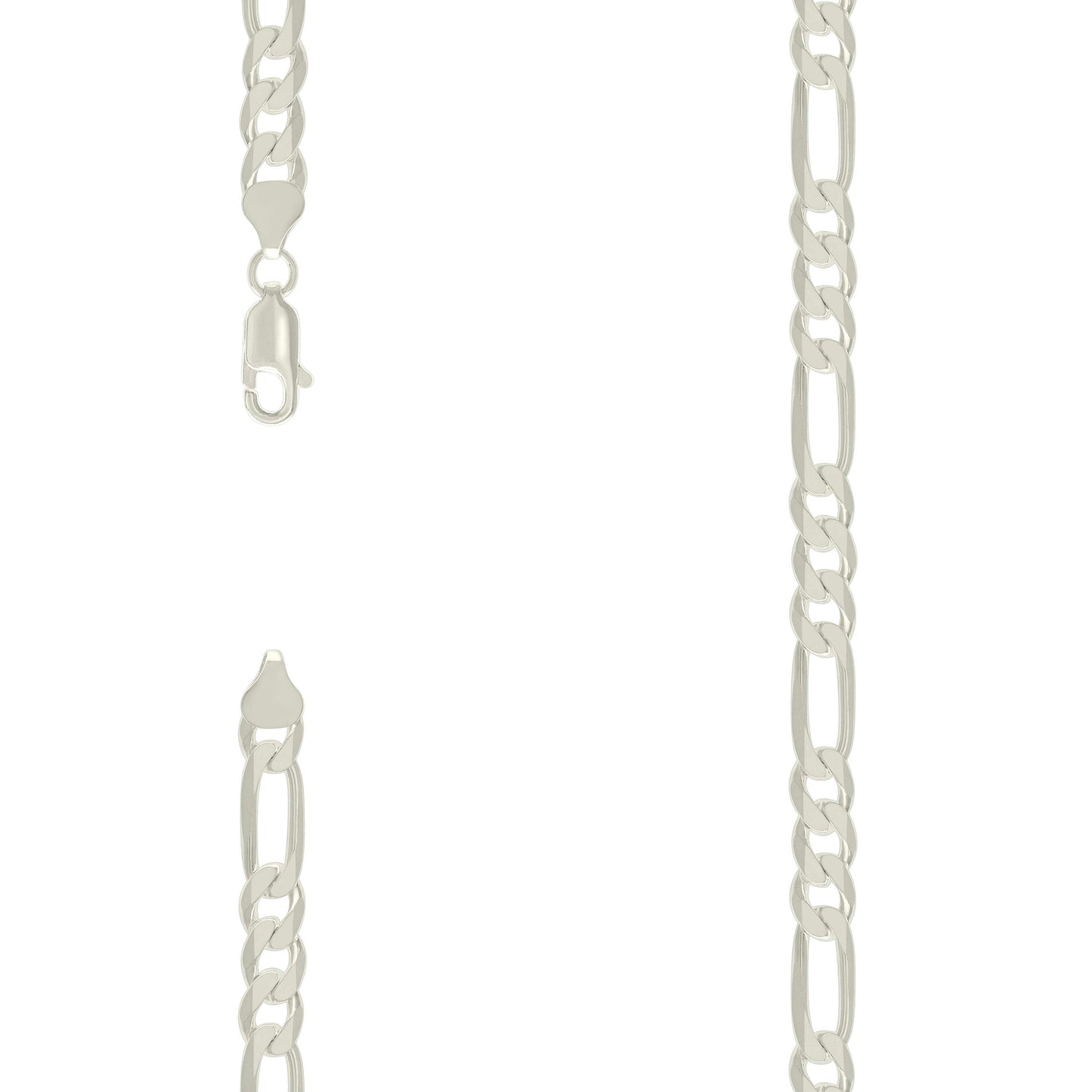 Sterling Silver Solid Classic Figaro Silver Plated
