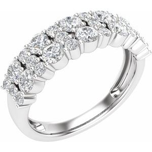 14K White Gold Lab-Grown Diamond Round 2.8 Mm Lab-Grown Diamond Polished 1 1/6 Ctw Lab-Grown Diamond Anniversary Band Size 7