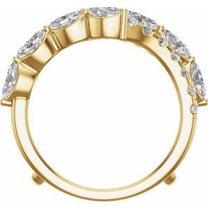 14K Yellow Gold Lab-Grown Diamond Marquise 4.7 X 2.4 Mm Lab-Grown Diamond Polished 1 1/2 Ctw Lab-Grown Diamond Ring Guard Size 7