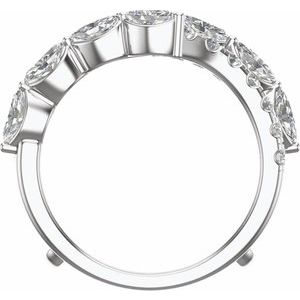 14K White Gold Lab-Grown Diamond Marquise 4.7 X 2.4 Mm Lab-Grown Diamond Polished 1 1/2 Ctw Lab-Grown Diamond Ring Guard Size 7
