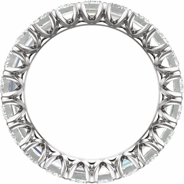 14K White Gold Emerald 4.5 X 3.1 Mm Vs, G-H Polished 5 7/8 Ctw Lab-Grown Diamond Eternity Band, Size 8.5