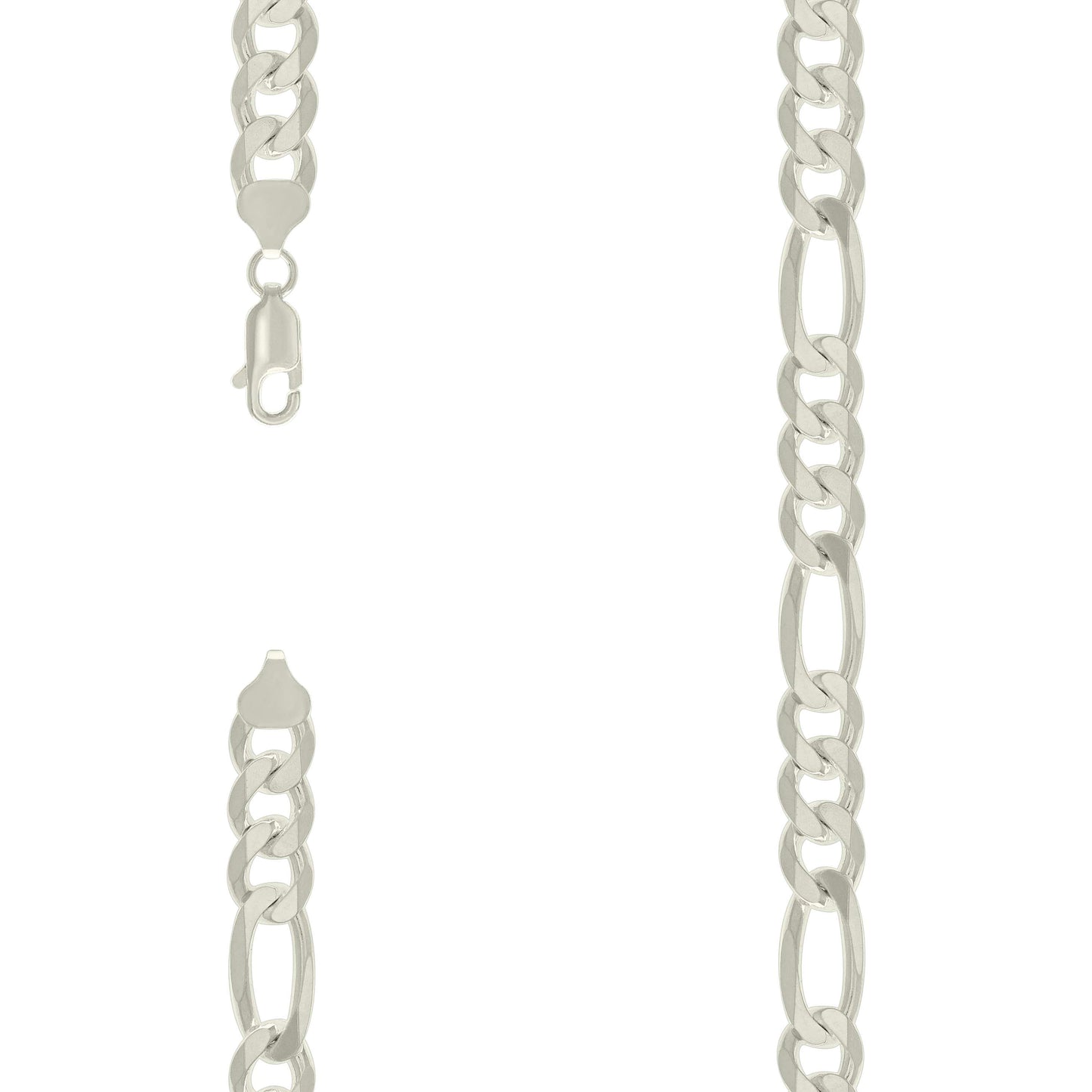 Sterling Silver Solid Classic Figaro Silver Plated