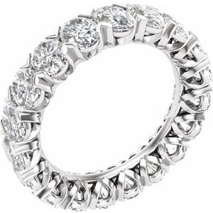 14K White Gold Oval 5 X 3.5 Mm G-H Vs 4 3/4 Ctw Lab-Grown Diamond Eternity Band Size 6.5