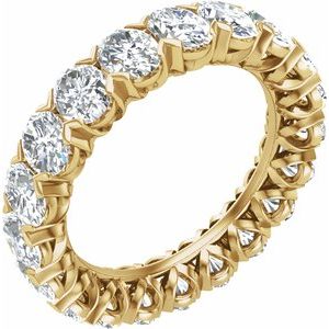 14K Yellow Gold Oval 5 X 3.5 Mm G-H Vs 5 Ctw Lab-Grown Diamond Eternity Band Size 7