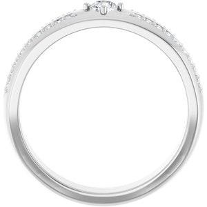 14K White Gold Set 10 Lab-Grown Diamond Round 3.5 Mm 5.9 Mm Vs, F+ Polished 1/2 Ctw Lab-Grown Diamond Band Size 10
