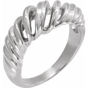 Sterling Silver Polished Dome Wrap Ring Size 6