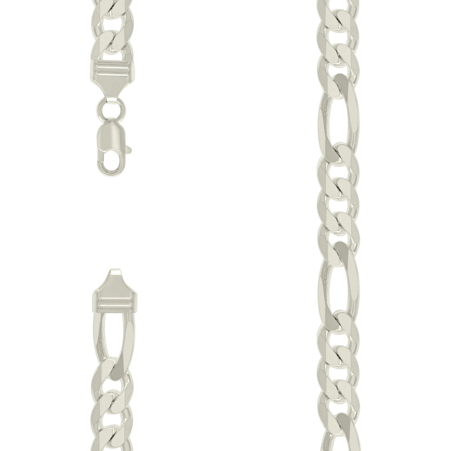 Sterling Silver Solid Classic Figaro Silver Plated