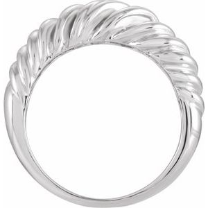 Sterling Silver Polished Dome Wrap Ring Size 6