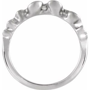 Sterling Silver Bead Blast/Polished 5.35 Mm Polished Freeform Ribbon Stackable Ring Size 7