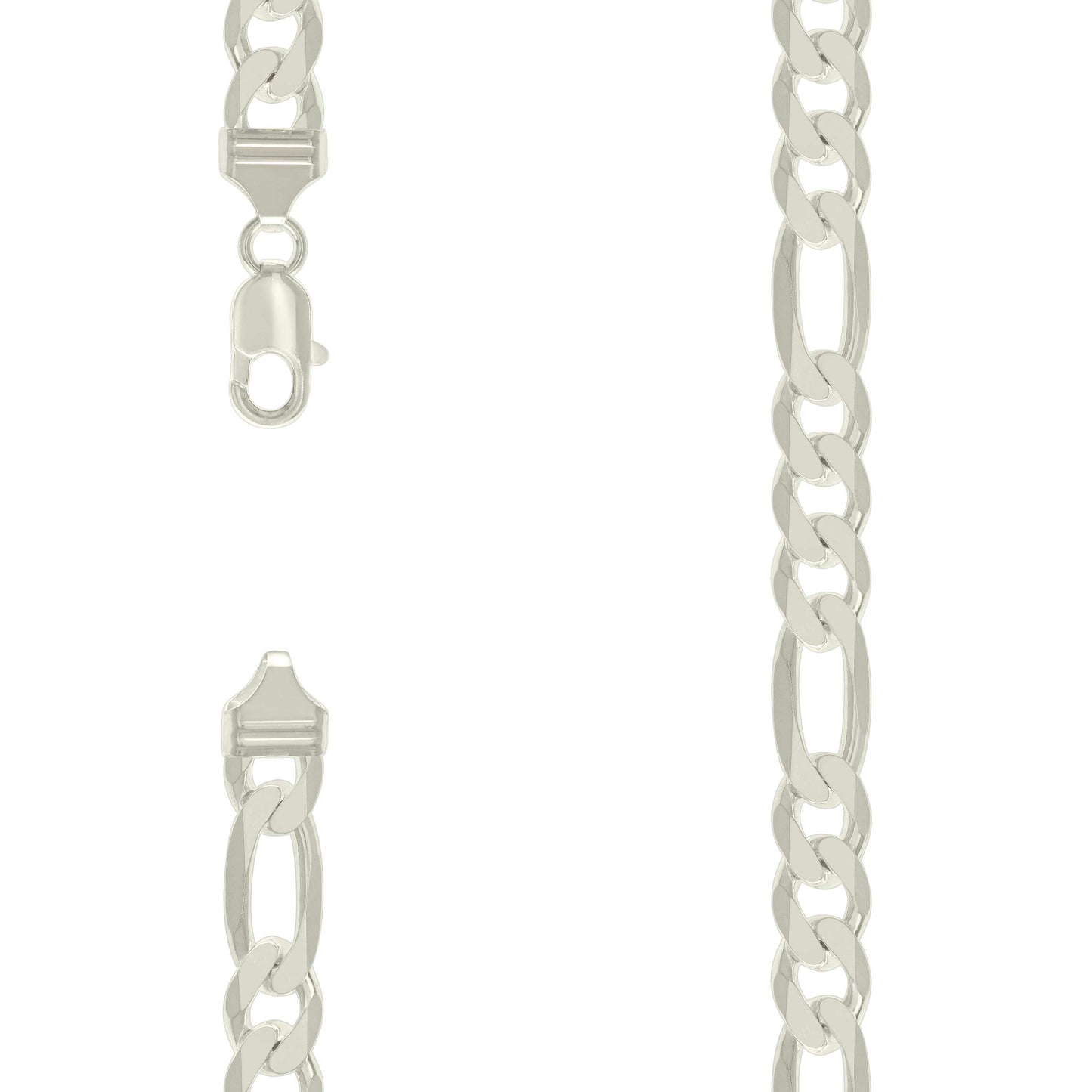 Sterling Silver Solid Classic Figaro Silver Plated