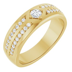 14K Yellow Gold Set 10 Lab-Grown Diamond Round 3.5 Mm 5.9 Mm Vs, F+ Polished 1/2 Ctw Lab-Grown Diamond Band Size 10