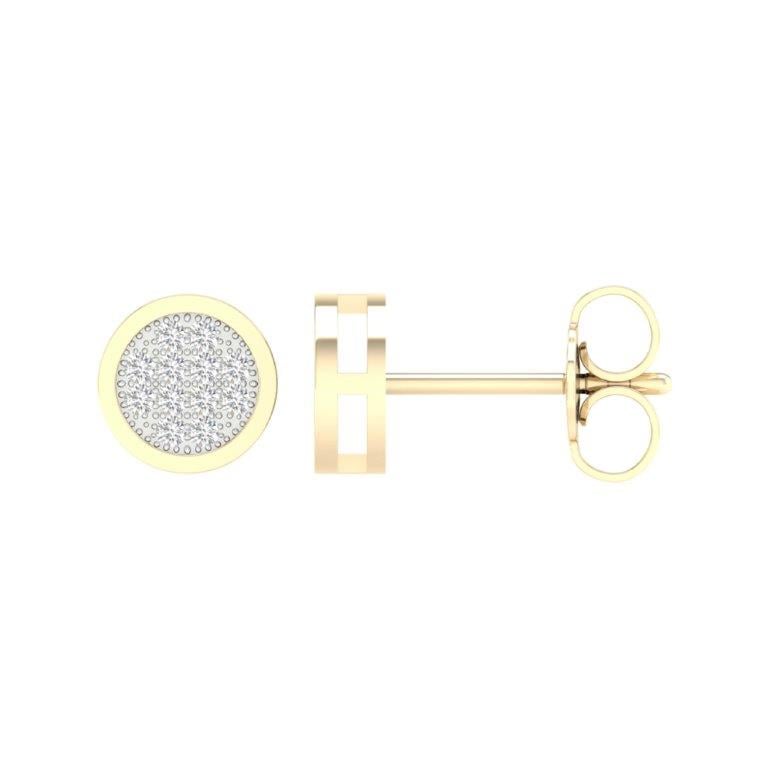10K Yellow Gold 0.05 Cttw Diamond Earring