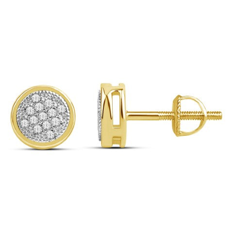10K Yellow Gold 0.10 Cttw Diamond Earring