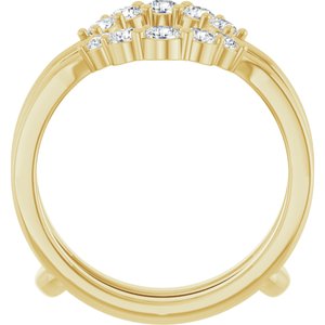 14K Yellow Gold Natural Diamond Round Natural Diamond Polished 1/2 Ctw Natural Diamond Ring Guard Size 7