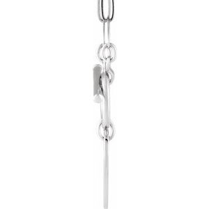 14K White Gold Heart 15.6 X 12 Mm 18 In Polished Engravable Heart Toggle Styled Necklace