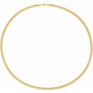 14K Yellow Gold Hollow Miami Cuban Curb Chain, Length: 20 In, Width: 4.4 Mm
