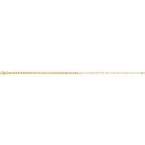 14K Yellow Gold Or Sterling Silver Lobster Clasp Curb And Paperclip-Style 50/50 Chain, Width: 2.7 Mm