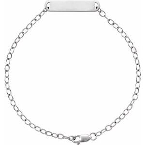 Sterling Silver 23.6 X 5 Mm 7 In Polished Engravable Bar Bracelet
