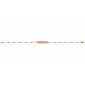 14K Rose Gold 23.6 X 5 Mm 7 In Polished Engravable Bar Bracelet