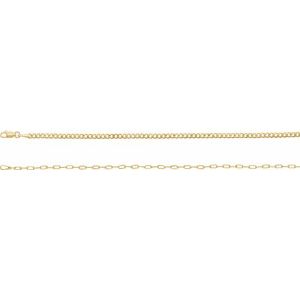 14K Yellow Gold Or Sterling Silver Lobster Clasp Curb And Paperclip-Style 50/50 Chain, Width: 2.7 Mm