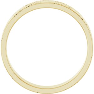 14k Yellow Or White Or Rose Gold Floral Flat Band