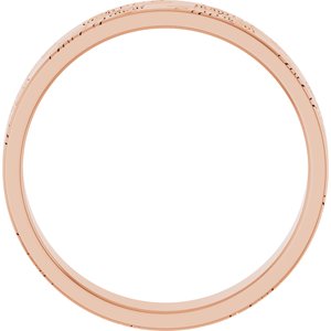 14k Yellow Or White Or Rose Gold Floral Flat Band