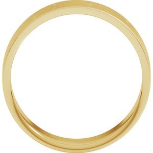 14K Yellow Gold 7 Mm Polished Star Band With Glass Blast Finish Size 7
