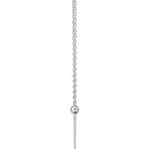 14K White Gold 13.5 X 10 Mm 18 In Polished Engravable Elongated Heart Necklace