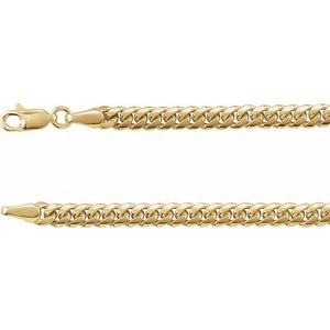 14K Yellow Gold Or Sterling Silver 4.35 Mm Lobster Clasp Miami Cuban Curb Chain