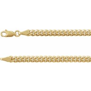 14K Yellow Gold Hollow Miami Cuban Curb Chain, Length: 20 In, Width: 4.4 Mm