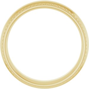 14K Yellow Gold 5 Mm Polished Rope And Milgrain Edge Wedding Band Size 10