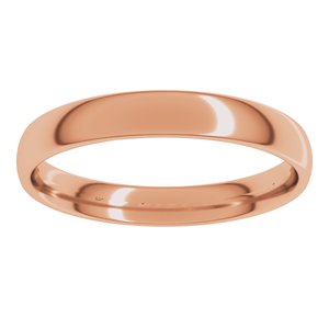18K Yellow Or White Or Rose Gold Lightweight Comfort-Fit European-Style Band