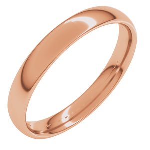 18K Yellow Or White Or Rose Gold Lightweight Comfort-Fit European-Style Band
