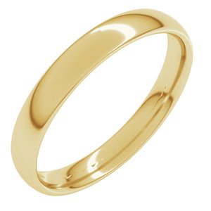 18K Yellow Or White Or Rose Gold Lightweight Comfort-Fit European-Style Band