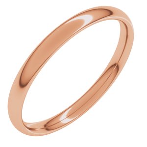 18K Yellow Or White Or Rose Gold Lightweight Comfort-Fit European-Style Band