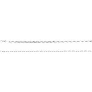 14K Yellow Gold Or Sterling Silver Lobster Clasp Curb And Paperclip-Style 50/50 Chain, Width: 2.7 Mm