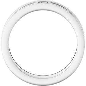 14K White Gold Bead Blast/Polished 6.5 Mm Polished Sculptural Band Size 10