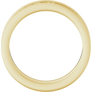 14K Yellow Gold Bead Blast/Polished 6.5 Mm Polished Sculptural Band Size 10