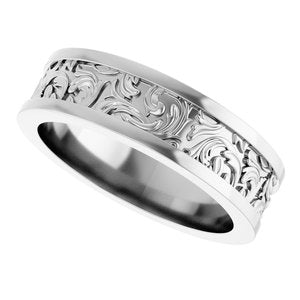 Platinum Sculptural Flat Band