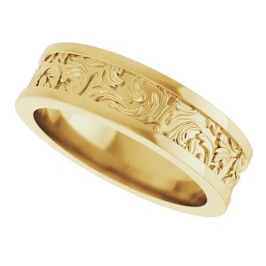 10K Yellow Or White Or Rose Gold Sculptural Flat Band