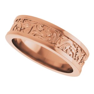 14K Yellow Or White Or Rose Gold Sculptural Flat Band