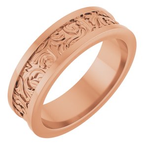 10K Yellow Or White Or Rose Gold Sculptural Flat Band