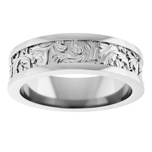 Platinum Sculptural Flat Band