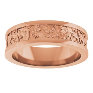 18K Yellow Or White Or Rose Gold Sculptural Flat Band