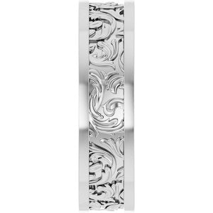 14K X1 White Gold Sculptural Flat Band